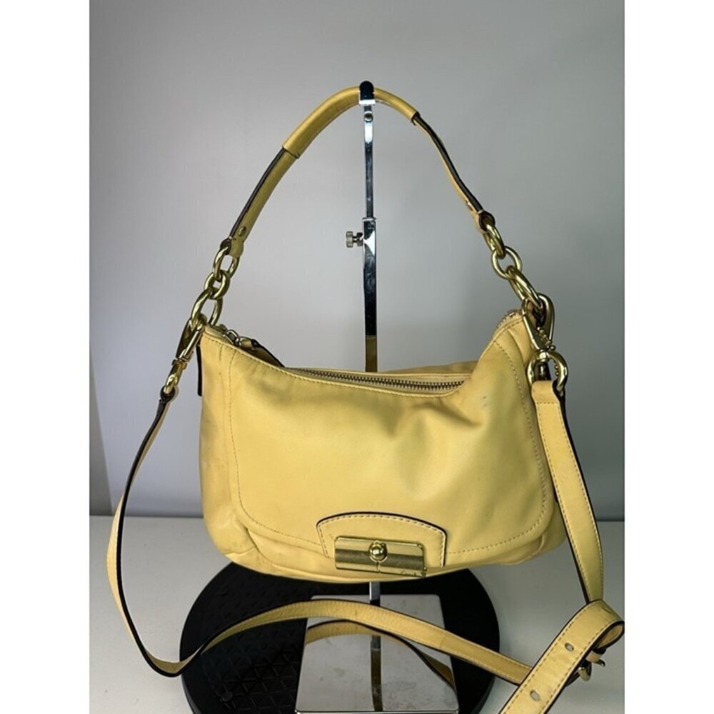 Coach Kristin Buttercup Yellow Leather Convertible Crossbody Shoulder Bag F22308